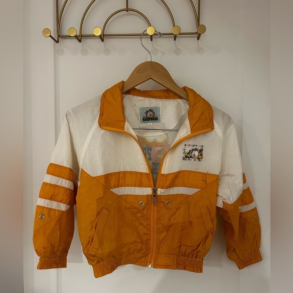 VINTAGE Garfield Kids Windbreaker- Size M - Picture 2 of 4
